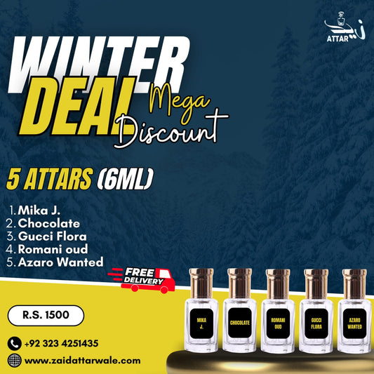 Winter Deal: 5 Premium 6ML Attars for Only 1500 – Free Delivery & Cash on Delivery | Save 300 Now!