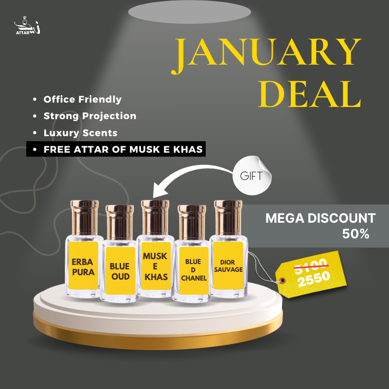 January Deal: 4 Premium Attars + 1 Free Gift | Zaid Attar Wale